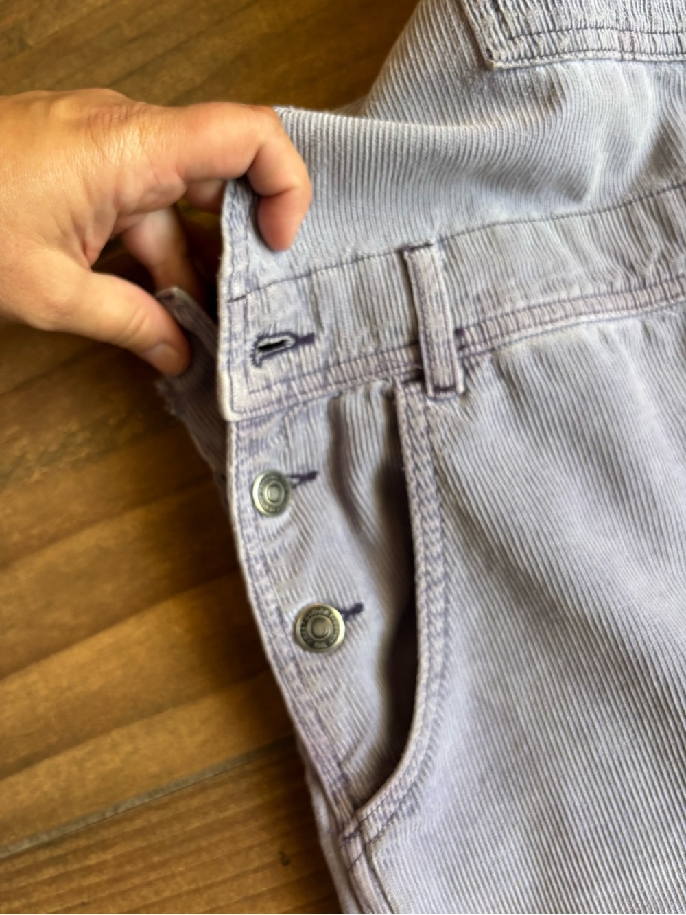 Free People Lavender Corduroy Wide Leg Overalls Bib Pants - Picture 7 of 14
